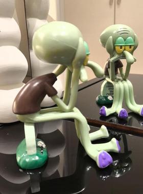 海绵宝宝章鱼哥手机架摆件办公室桌面装饰治愈解压神器生日礼物