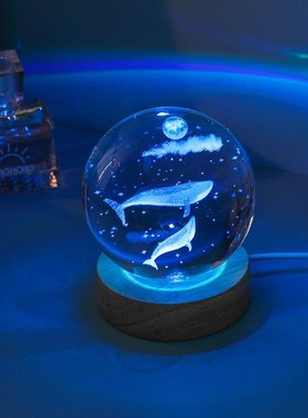 毕业季海洋带灯玩具女生礼物闪光海豚动物星空幼儿园发光生日礼品