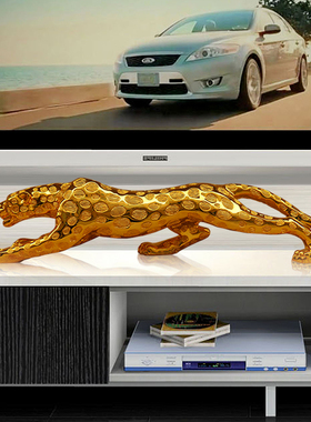 大号金钱豹老虎办公室博古架装饰品前台收银台招财业送礼品