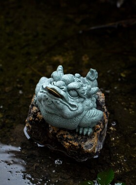 碌心 国潮青砂石招财金蟾 精品养茶桌通宝蟾蜍茶宠