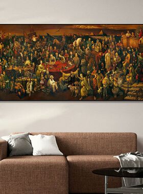 世界位名画与但丁讨论神曲油画沙发背景墙装饰画客厅挂画墙