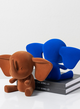 现代创意植绒小飞象卡通软装家居客厅儿童房酒店样板间装饰品