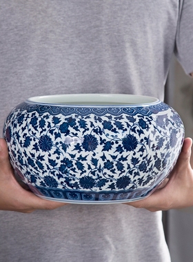 陶瓷盆青瓷笔洗金鱼缸乌龟睡莲缸碗莲盆水培客厅桌面