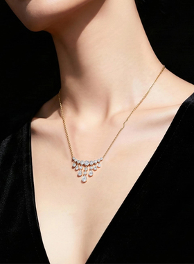 力量钻石自由力量18K金钻石项链培育钻石项链新年礼物生日礼物