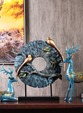 家居装扮工艺品招财创意福禄三件入户玄关艺术摆设