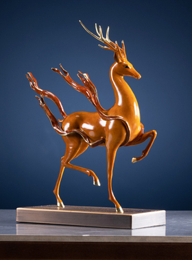 国家宝藏名款鹿王天成客厅艺术品创意鹿铜雕礼品