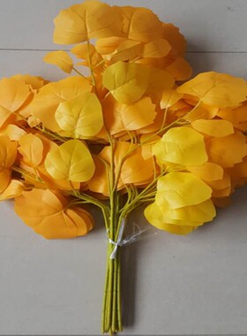 仿真白桦树叶榕树叶枫树叶子银杏叶子树枝树叶园艺绿植田园林饰