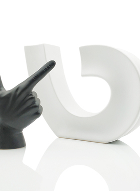 现代极简白色异形符号器样板房售楼处民宿酒店玄关装饰