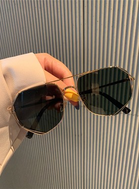 金属多边形新款ins男个性潮流太阳眼镜女圆脸网红情侣街拍墨镜潮