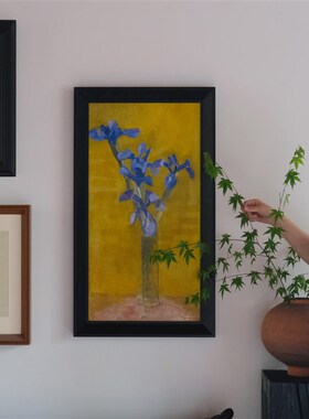 金玉满堂鸢尾卉挂画现代寓意艺术设计师级感玄关装饰画
