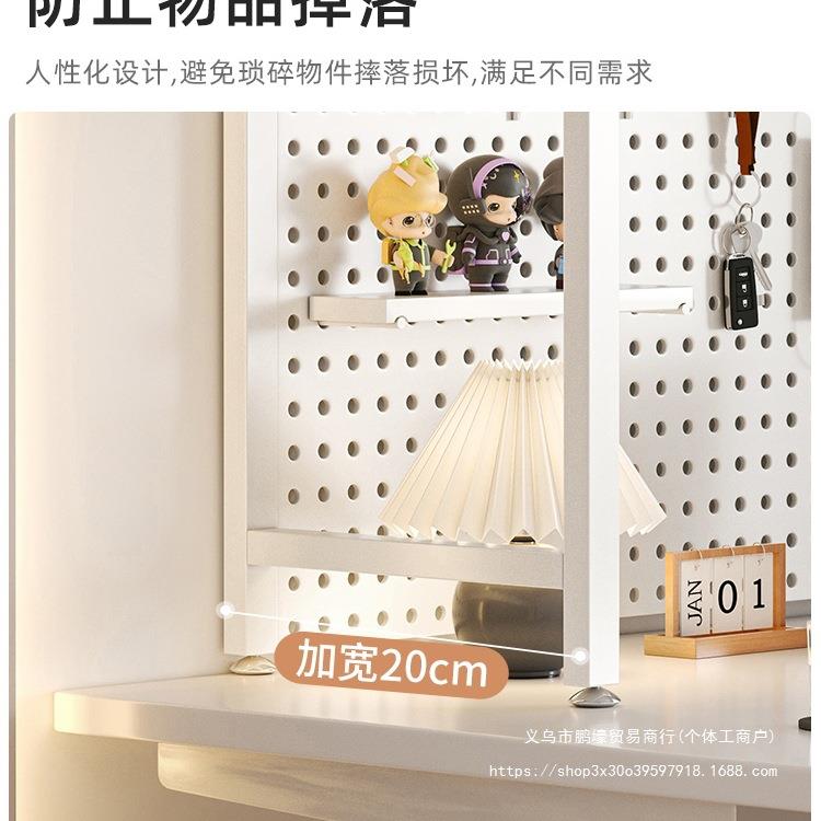 Desktop shelf desk bookshelf desk storage hole board decorative rack computer desk two-layer workstation display shelf