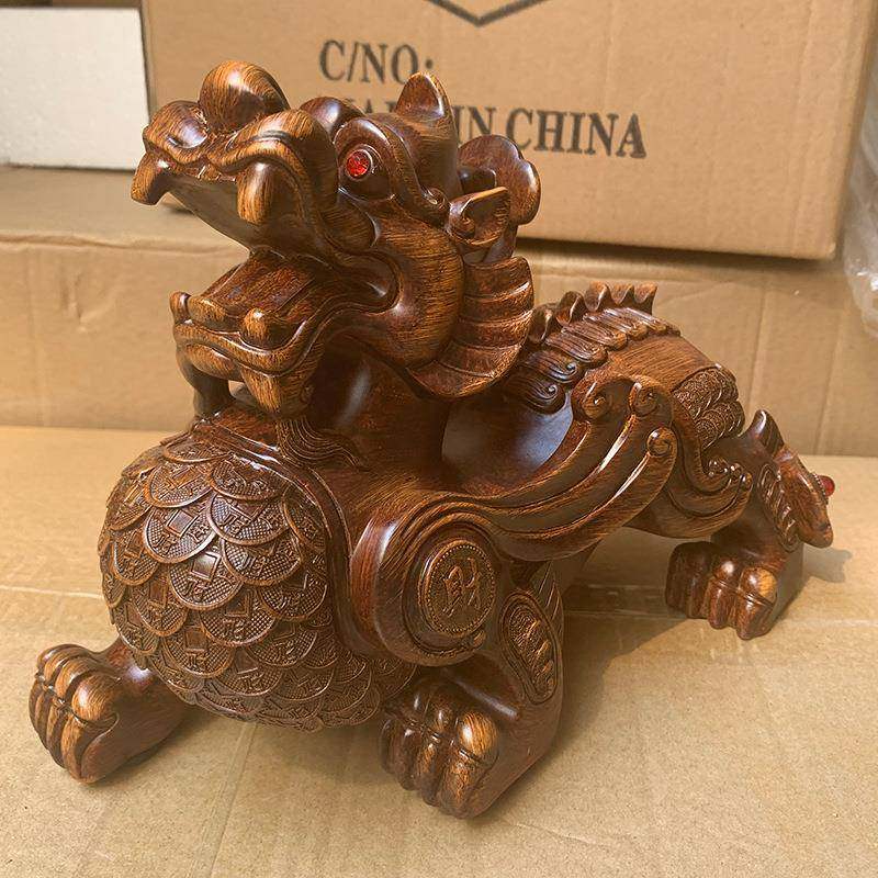 招财运财貔貅仿檀木雕刻风水摆件工艺品玄关客厅摆设风景区纪念品,淘宝优惠券,粉丝福利购,淘宝优惠卷