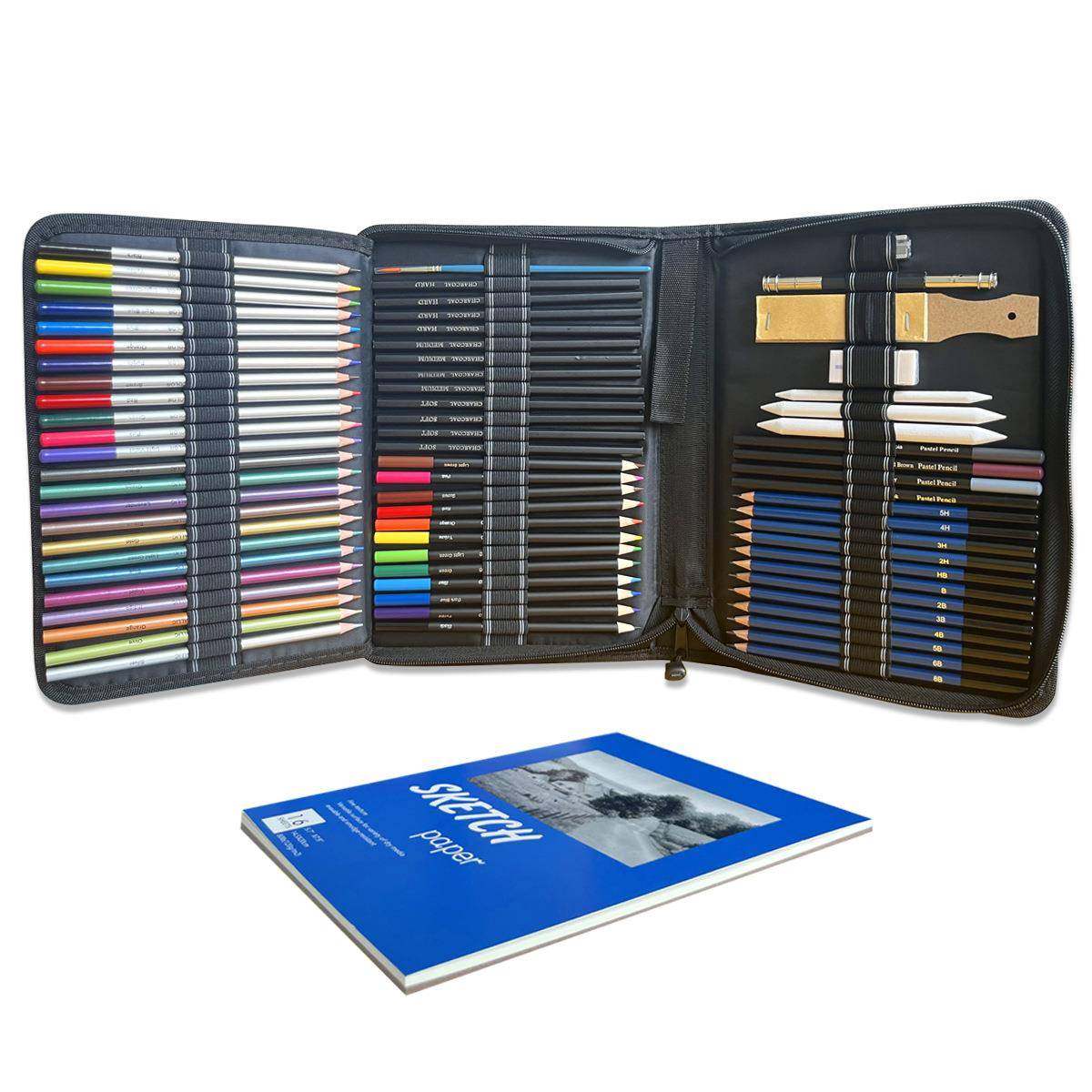 跨进73件素描彩铅绘画套装水溶油性彩色铅笔美术绘画笔,淘宝优惠券,粉丝福利购,淘宝优惠卷