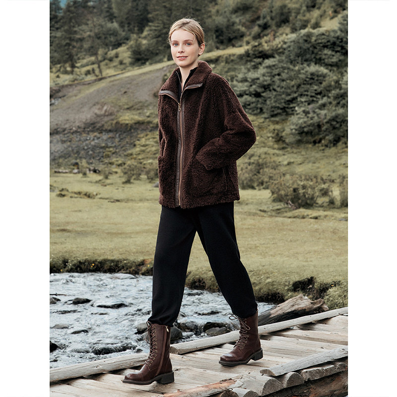 【羊皮毛一体】十二篮商场同款25冬新款两面穿年轻皮草外套女皮衣,淘宝优惠券,粉丝福利购,淘宝优惠卷