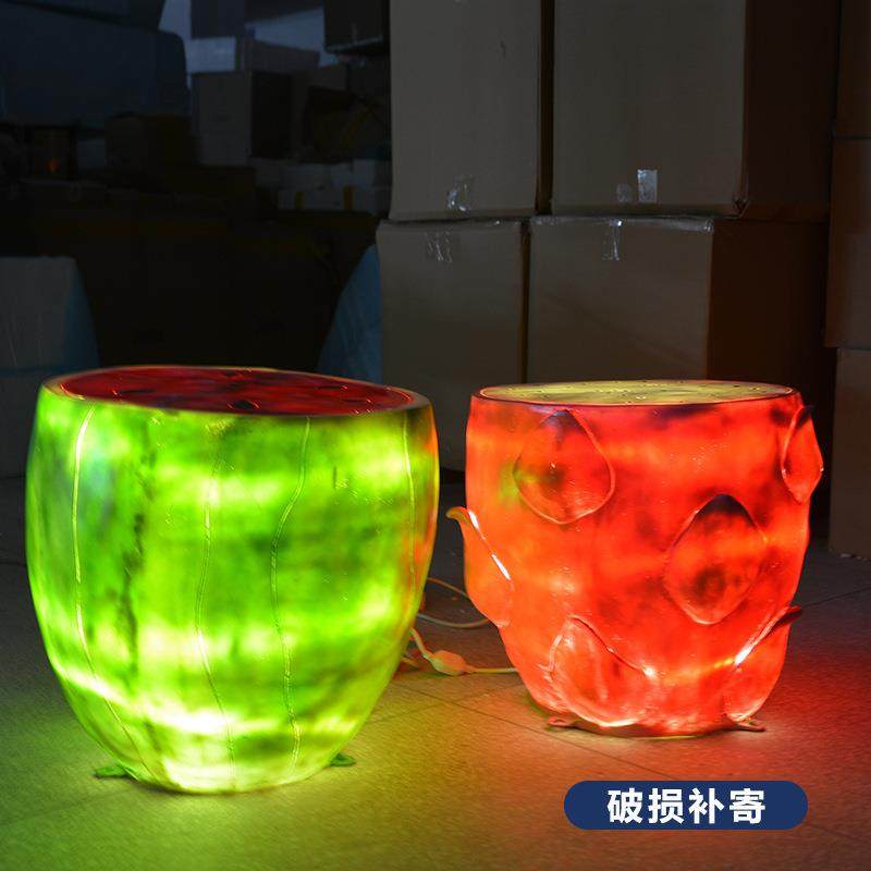 玻璃钢雕塑座椅景区夜晚发光休闲水果桌椅游乐场雕塑户外景观装饰,淘宝优惠券,粉丝福利购,淘宝优惠卷