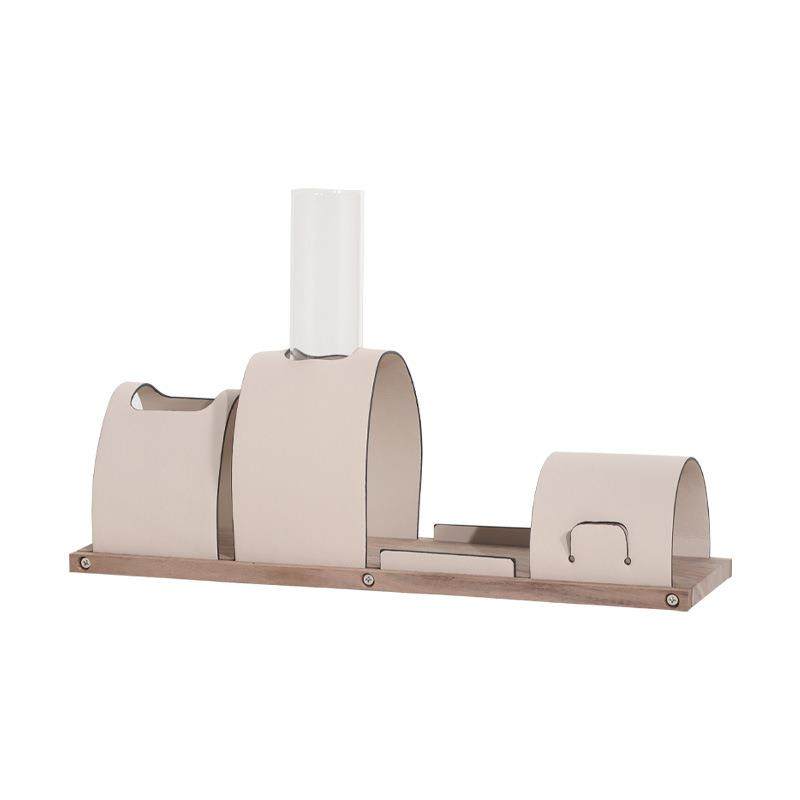 大星新品超纤皮质米黄色桌垫笔筒纸巾盒书架收纳组合高档摆件,淘宝优惠券,粉丝福利购,淘宝优惠卷