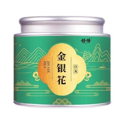 修传金银花带绒毛非山银花河南精选原产新花泡水养生茶40g罐装