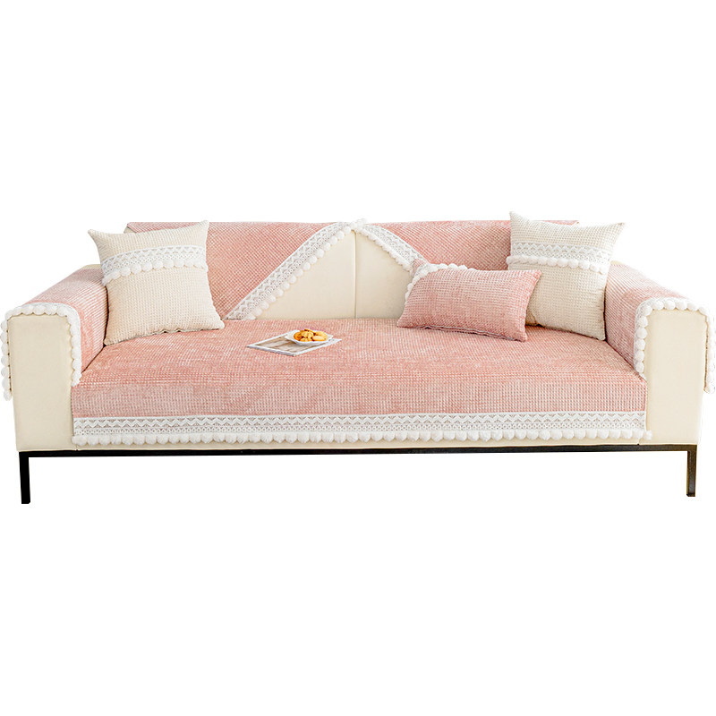 沙发垫法式奶油风防滑四季通用布艺沙发罩巾坐垫子毛球边,淘宝优惠券,粉丝福利购,淘宝优惠卷