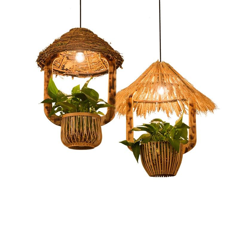 中式复古个性仿古藤艺竹艺农家乐特色民宿客栈吧台吊灯,淘宝优惠券,粉丝福利购,淘宝优惠卷