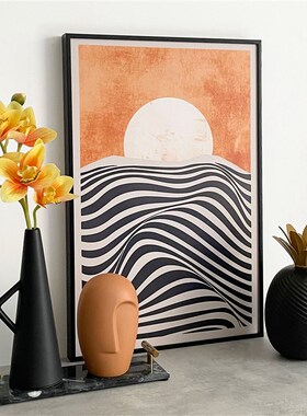 样板间软装饰品玄关创意陶瓷家居挂画仿真盘