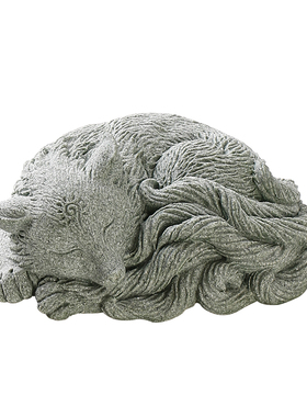 精品九尾灵狐盖置茶宠创意青砂石灵兽盆栽微观鱼缸造景装饰品