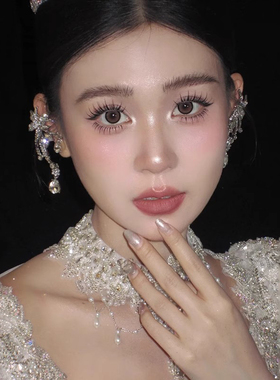 重工轻奢耳环高级感闪钻花朵耳骨夹婚纱晚礼服无耳洞耳饰2025新款