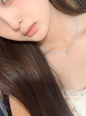 韩系夏日海星蓝色系串珠手工项链小众设计高级感锁骨链清凉感新款