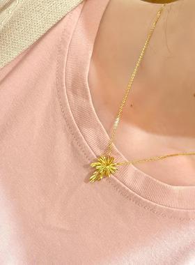 璀璨金色烟花项链女款2025新款