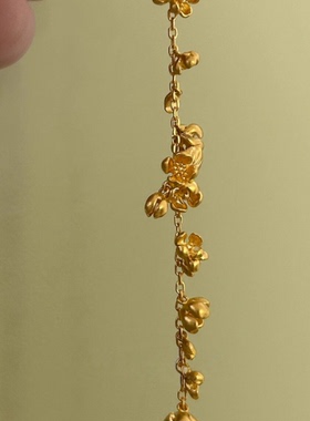 新中式复古金色桂花流苏手链