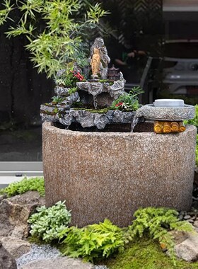 山石派问佛假山流水造景新仿青龙石园鱼池庭院假山