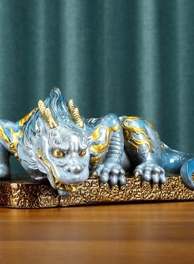 彩铜镇水兽吸水兽蚣蝮家居玄关办公室礼品装饰品