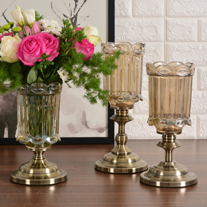 亦恩欧式水晶玻璃花瓶鲜花插花客厅电视柜餐桌摆件家居装饰摆件 - 图0