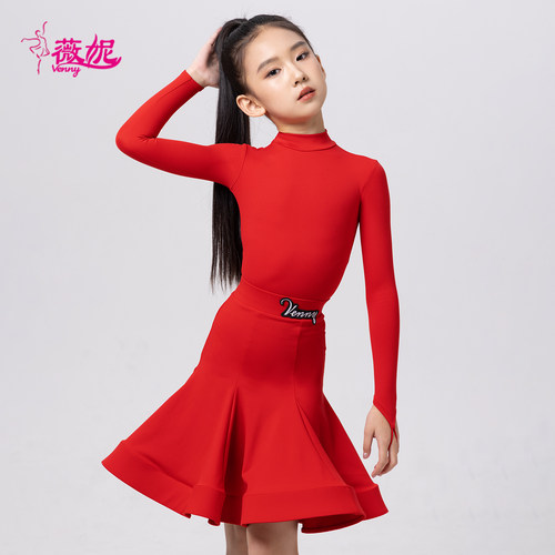 Venny薇妮舞服拉丁舞新款女童比赛服国标考级大裙摆规定服演出服 - 图2