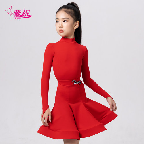 Venny薇妮舞服拉丁舞新款女童比赛服国标考级大裙摆规定服演出服 - 图1