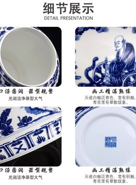 彭小清收藏级大师手工中式手绘瓷花瓶复古元青花瓷客厅办公室摆件