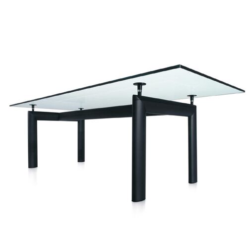 中古包豪斯设计师餐桌柯布西耶钢化办公桌长方形洽谈桌子 - 图1