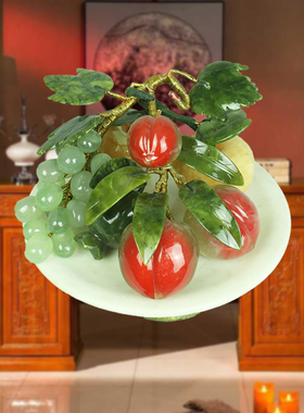 玉石水果盘盆景客厅中式家居饰品玄关供奉佛奉神装饰工艺礼品