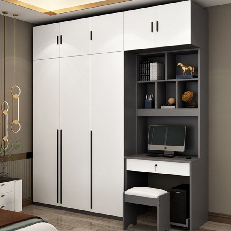 小户型家用卧室大实木书桌一体儿童房电脑桌书柜衣橱,淘宝优惠券,粉丝福利购,淘宝优惠卷