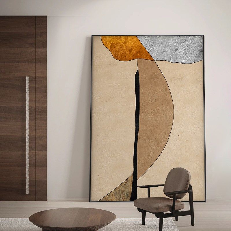 侘寂风客厅装饰画现代大气沙发背景墙面挂画个性抽象落地壁画,淘宝优惠券,粉丝福利购,淘宝优惠卷