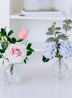玻璃瓶插客厅卧室玄关桌面办公室装饰家居饰品治愈小物件