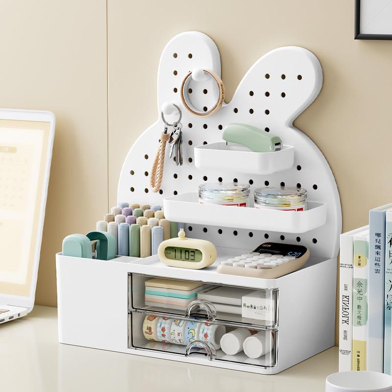 Desktop hole plate storage rack Office student dormitory desk pen holder desk drawer storage box organizer
