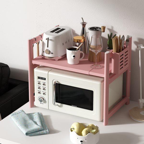 可伸缩厨房置物架微波炉架子家用双层台面桌面烤箱电饭锅收纳支架,淘宝优惠券,粉丝福利购,淘宝优惠卷