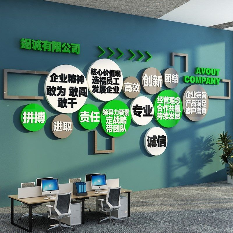 办公室墙面装饰司进门形象背景企业文化氛围布置会议励志标语画,淘宝优惠券,粉丝福利购,淘宝优惠卷