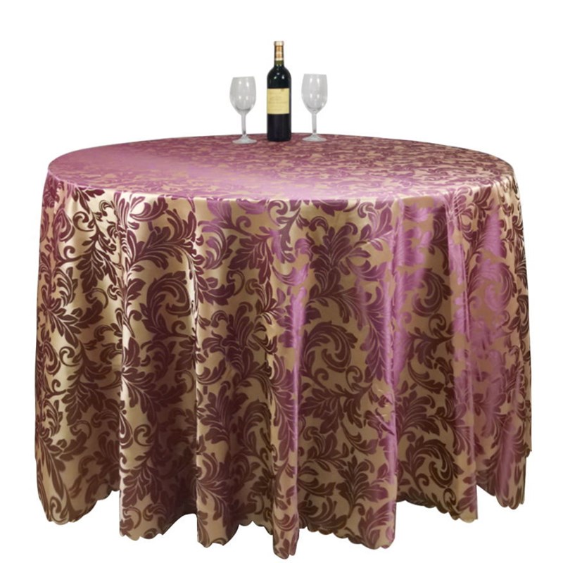 酒店饭店专用餐桌面餐厅圆形大圆桌桌布台布会议防水防油免洗布艺 - 图3