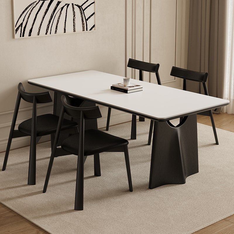 德利丰实木岩板餐桌家用小户型纯白法式奶油中古风高端长方形饭桌,淘宝优惠券,粉丝福利购,淘宝优惠卷