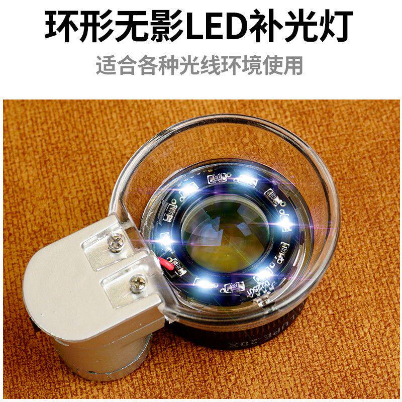 座式20倍高清放大镜圆筒led灯专用鉴定钱币邮票珠宝文玩手持便携 - 图1