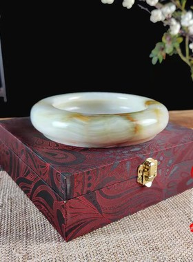 白玉石菸灰缸大号复古个性卧室摆饰办公室酒店菸灰缸