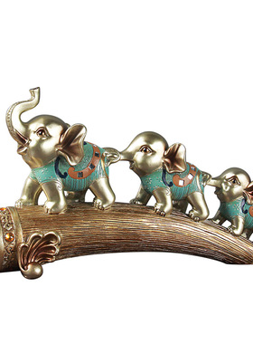 现代手绘大象玄关创意家居饰品酒柜客厅电视柜工艺品招财