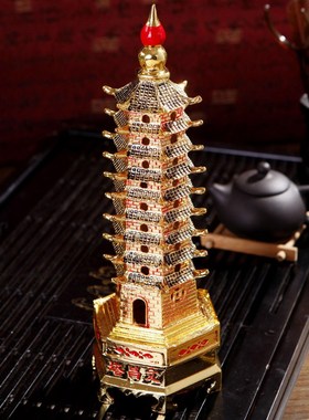鎏金文昌塔摆件十三层层彩绘七层九层大号客厅书桌办公室工艺礼品