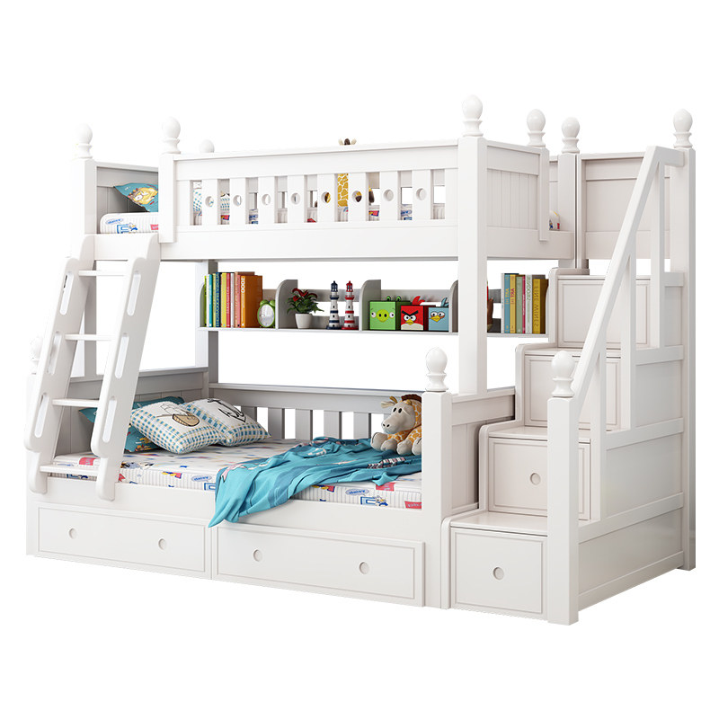 金多喜全实木儿童床上下床高低床母子床子母床上下铺全白色层床,淘宝优惠券,粉丝福利购,淘宝优惠卷